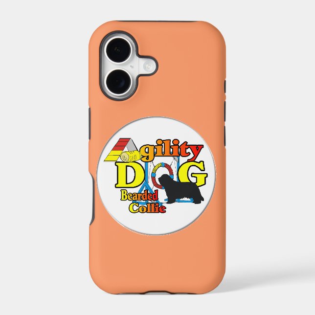 bearded collie agility iphone case (Back)