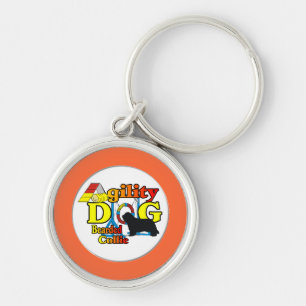 bearded collie agility keychain