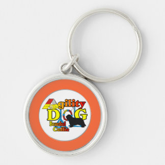 bearded collie agility keychain