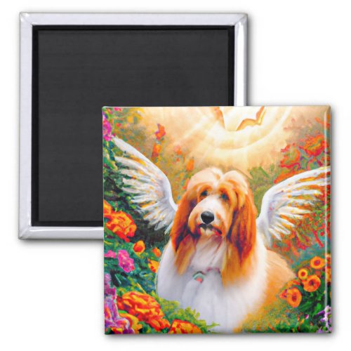 Bearded Collie Angel Wings Pet Memorial Magnet