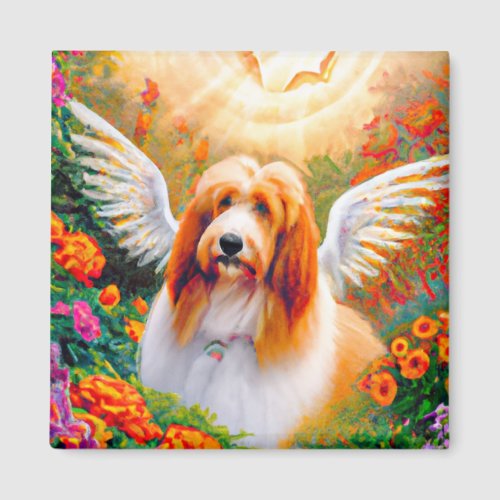 Bearded Collie Angel Wings Pet Memorial Magnet