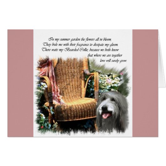 Bearded Collie Art Gifts Cards (Front Horizontal)