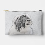 Bearded Collie Beardie Black Drawing Cute Dog Art Accessory Pouch