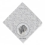 Bearded Collie Beardie Black Drawing Cute Dog Art Bandana
