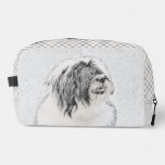 Bearded Collie Beardie Black Drawing Cute Dog Art Dopp Kit