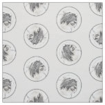 Bearded Collie Beardie Black Drawing Cute Dog Art Fabric