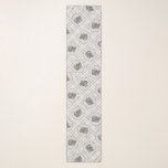 Bearded Collie Beardie Black Drawing Cute Dog Art Scarf