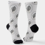 Bearded Collie Beardie Black Drawing Cute Dog Art Socks