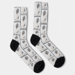 Bearded Collie Beardie Black Drawing Cute Dog Art Socks