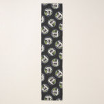 Bearded Collie Beardie Black Painting Cute Dog Art Scarf