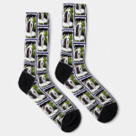 Bearded Collie Beardie Black Painting Cute Dog Art Socks