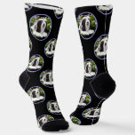 Bearded Collie Beardie Black Painting Cute Dog Art Socks