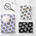 Bearded Collie Beardie Black Painting Cute Dog Art Wrapping Paper Sheets