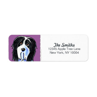 Bearded Collie Beardie Purple Block Label