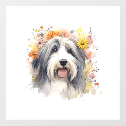 Bearded Collie between Wildflowers 1 Wall Decal