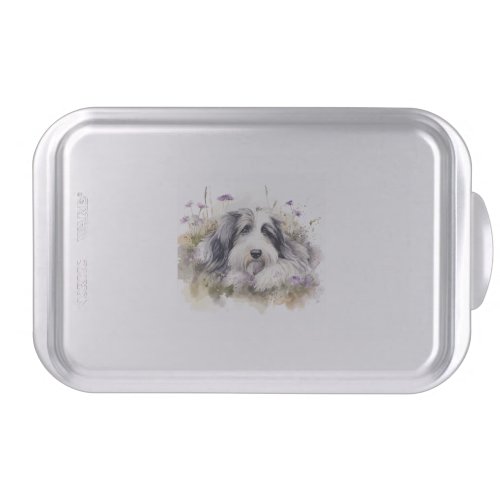 Bearded Collie between Wildflowers  Cake Pan