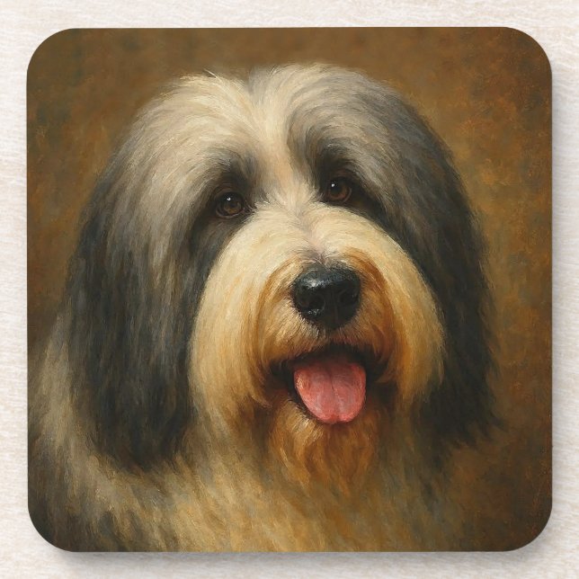 Bearded Collie Beverage Coaster (Front)