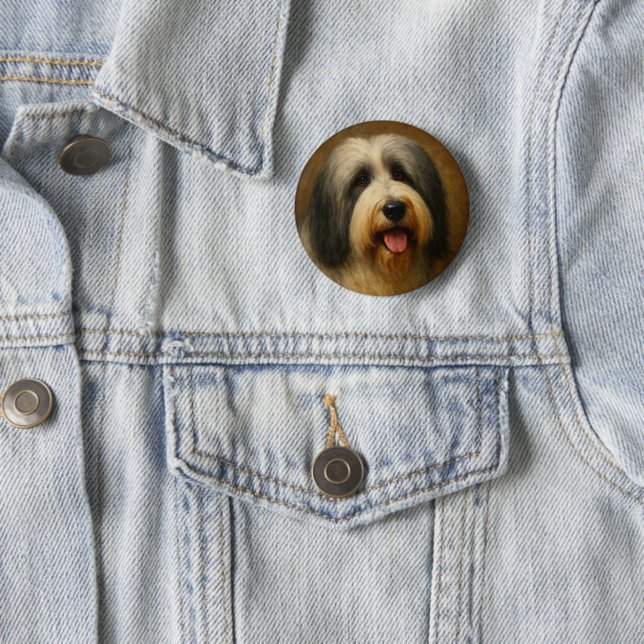 Bearded Collie Button (In Situ)