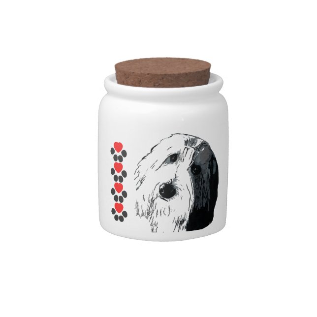Bearded Collie Candy Jar (Front)
