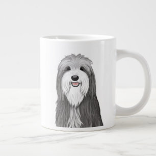 Bearded Collie Cartoon Dog   Cute Pet Lover's Giant Coffee Mug