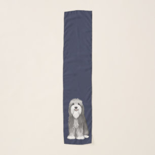 Bearded Collie Cartoon Dog Scarf