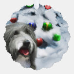 Bearded Collie Christmas Gifts Ornament Card