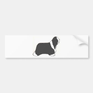 bearded collie color silhouette bumper sticker