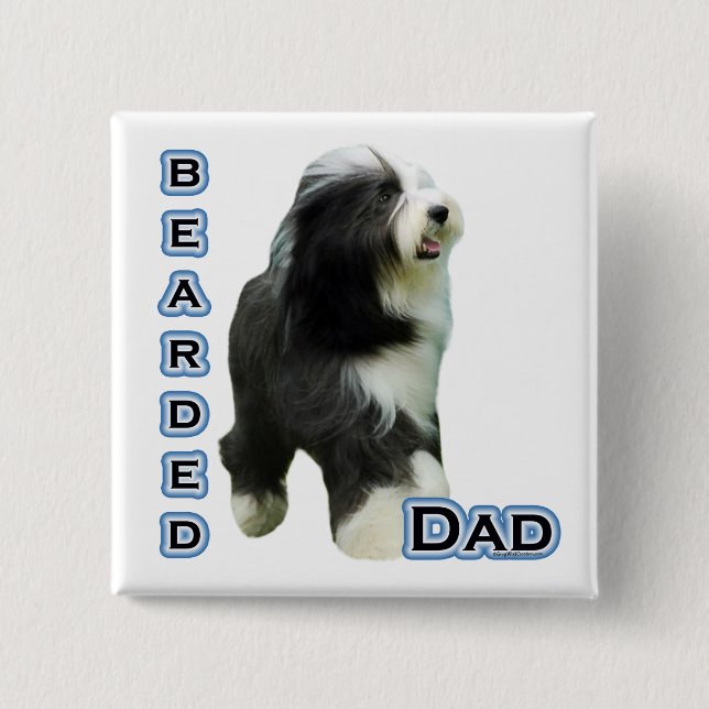 Bearded Collie Dad 4 - Button (Front)