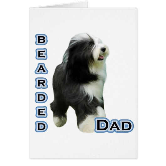 Bearded Collie Dad 4 Cards (Front)