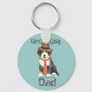 Bearded Collie Dad Keychain