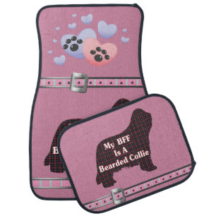Bearded Collie Dog BFF Car Mat