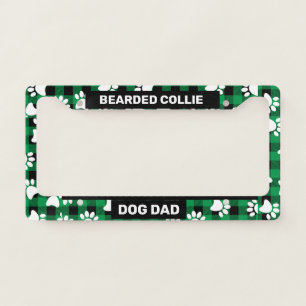 Bearded Collie Dog Dad License Plate Frame