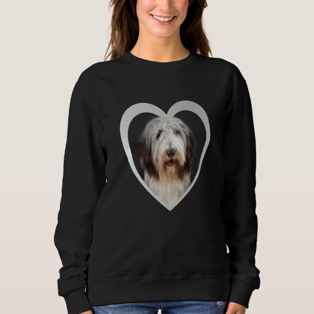Bearded Collie Dog Heart Bearded Collie Sweatshirt (Front)