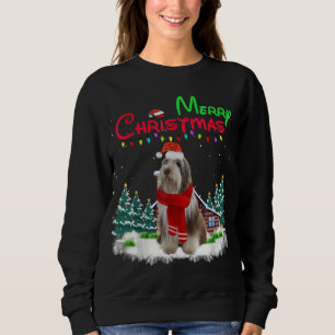 Bearded Collie Dog Light Mighty Christmas Tree Xma Sweatshirt
