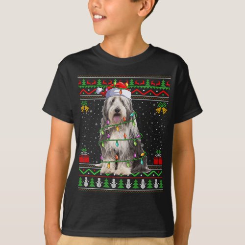 Bearded Collie Dog Lover Santa Ugly Bearded Collie T_Shirt