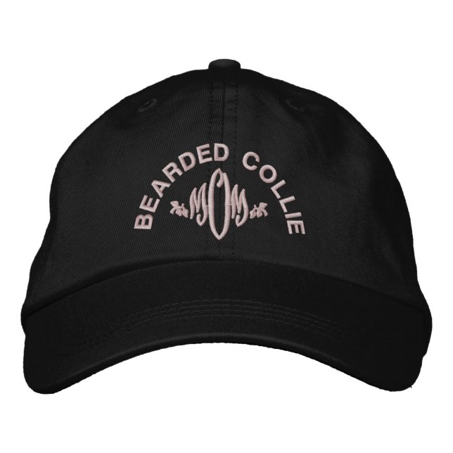 Bearded Collie Dog MOM Embroidered Baseball Hat (Front)
