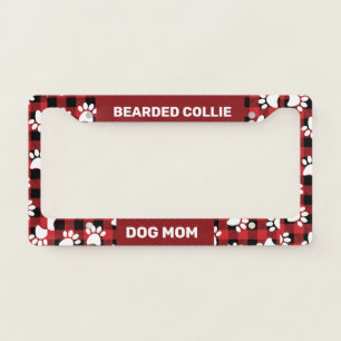 Bearded Collie Dog Mom License Plate Frame
