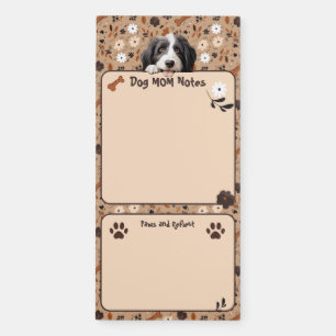 Bearded Collie Dog Mom Notes Paws & Reflect Magnetic Notepad