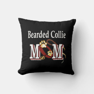 Bearded Collie Dog MOM Throw Pillow