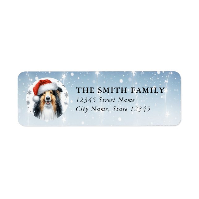 Bearded Collie Dog Return Address Labels (Front)
