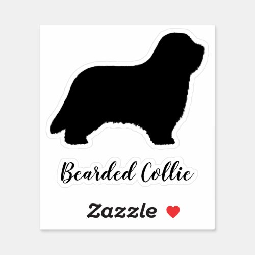 Bearded Collie Dog Silhouette Vinyl Sticker