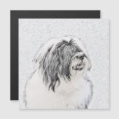 Bearded Collie Drawing - Cute Original Dog Art (Front/Back)