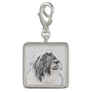 Bearded Collie Drawing - Cute Original Dog Art Charm