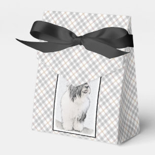 Bearded Collie Drawing - Cute Original Dog Art Favor Boxes