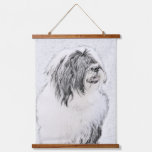 Bearded Collie Drawing - Cute Original Dog Art Hanging Tapestry