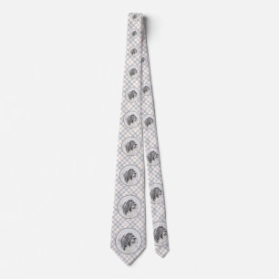 Bearded Collie Drawing - Cute Original Dog Art Neck Tie