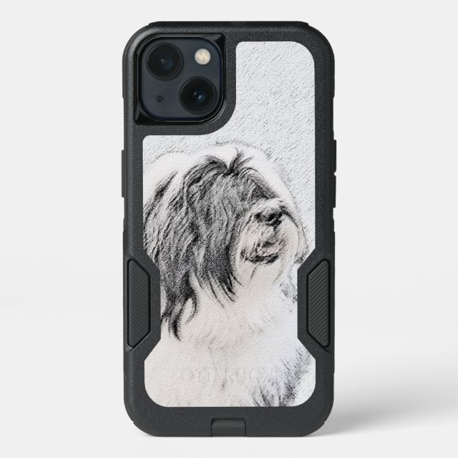 Bearded Collie Drawing - Cute Original Dog Art Otterbox iPhone Case (Back)