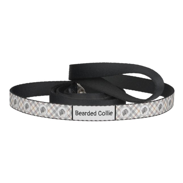Bearded Collie Drawing - Cute Original Dog Art Pet Leash (Handle)