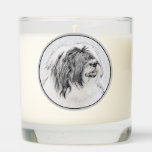 Bearded Collie Drawing - Cute Original Dog Art Scented Candle