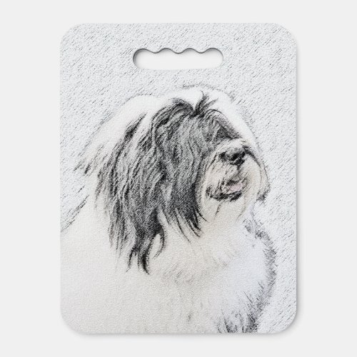 Bearded Collie Drawing _ Cute Original Dog Art Seat Cushion